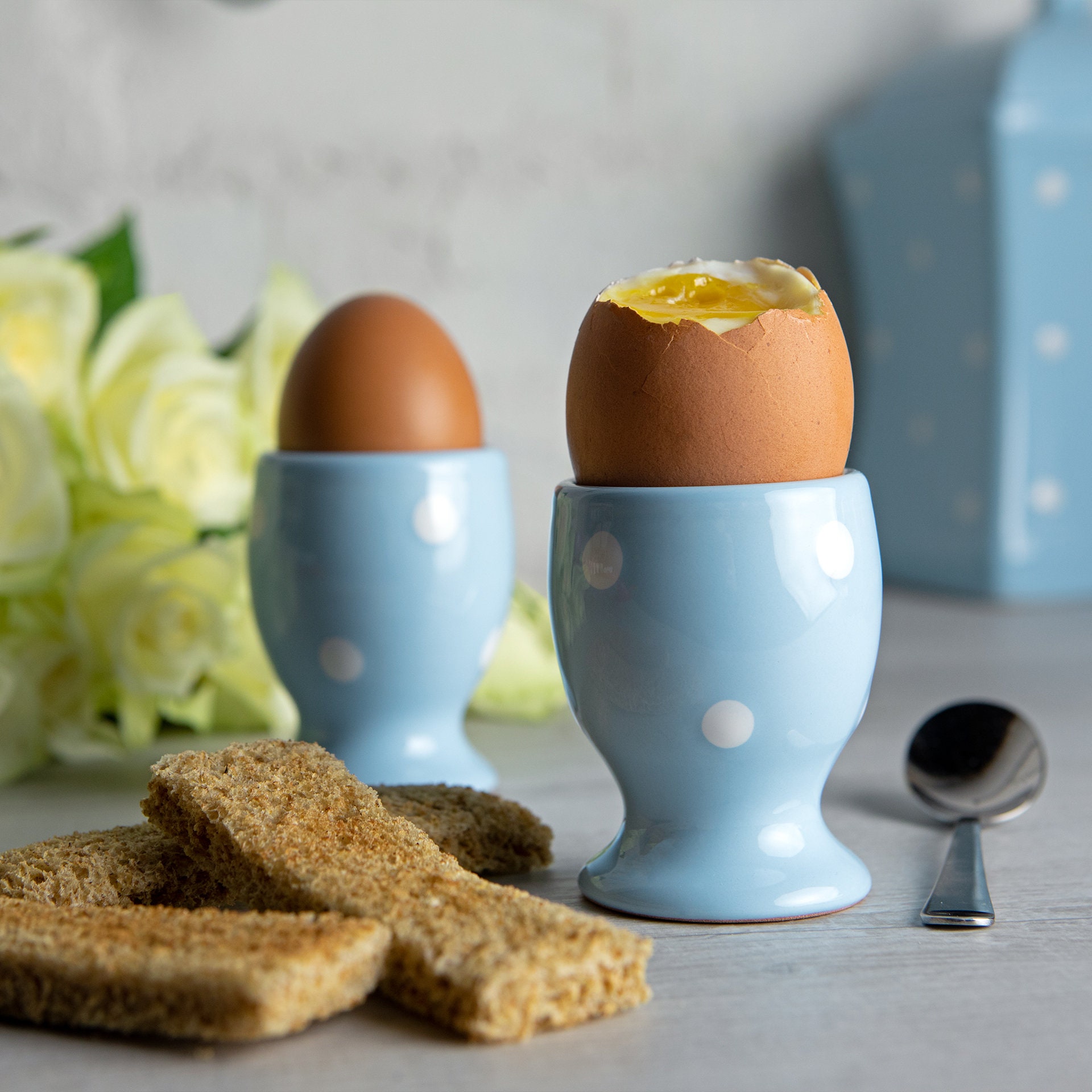 Handmade Ceramic Egg Cup Set Sky Blue Polka Dot Pottery Etsy UK Handmade Ceramic Egg Cup Set Sky Blue Polka Dot Pottery Etsy UK