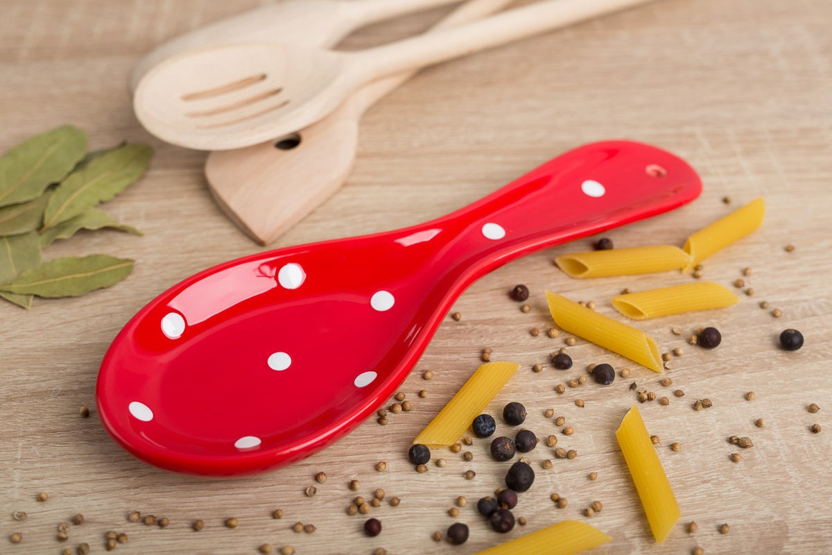 Ceramic Spoon Rest Spoon Holder Kitchen Cooking Utensil Etsy