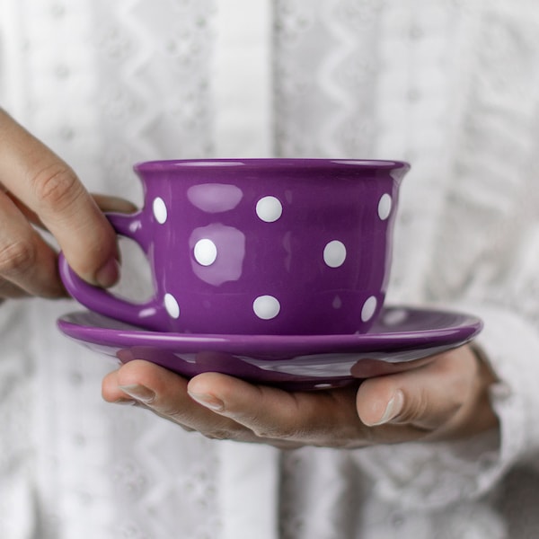Polka Dot Tea Cups Etsy