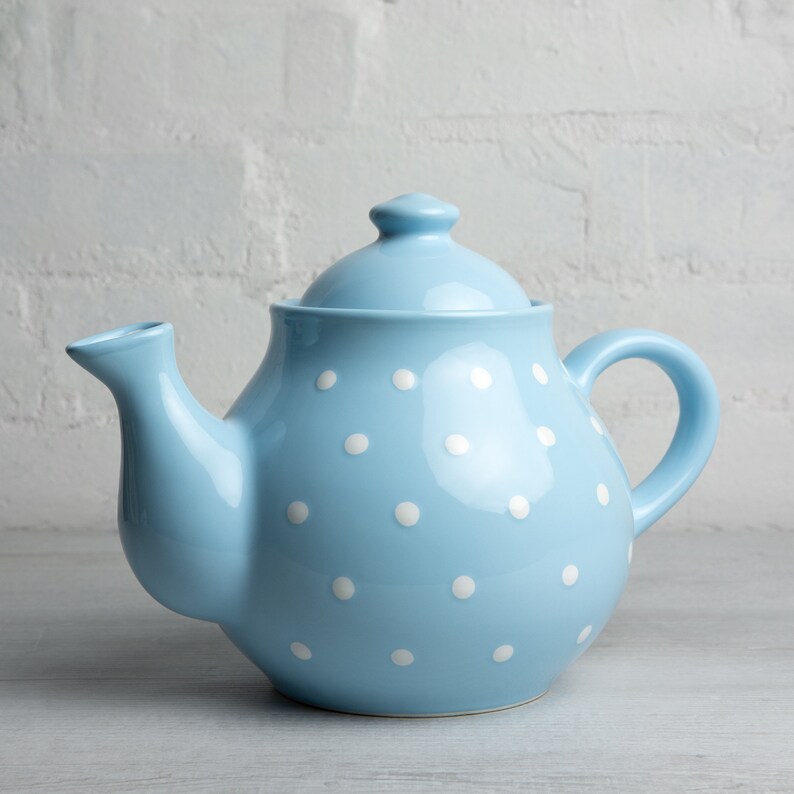 Blue Ceramic Teapot Handmade Pottery Tea Pot Extra Large Etsy