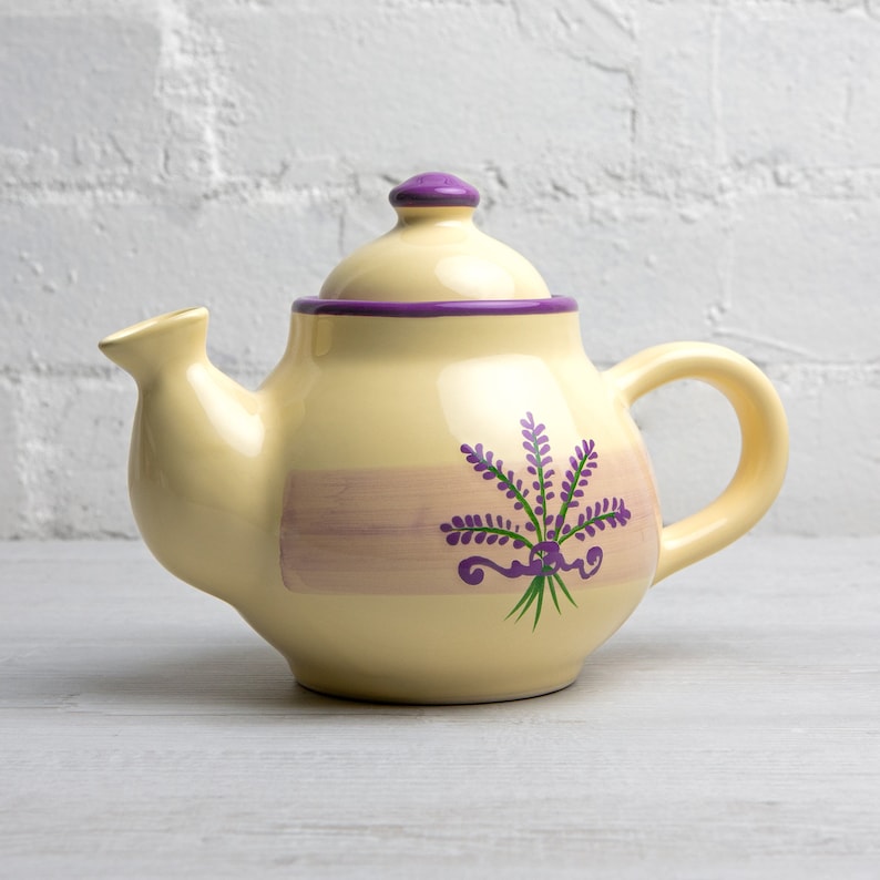 Lavender Floral Ceramic Teapot Handmade Pottery Tea Pot for Etsy