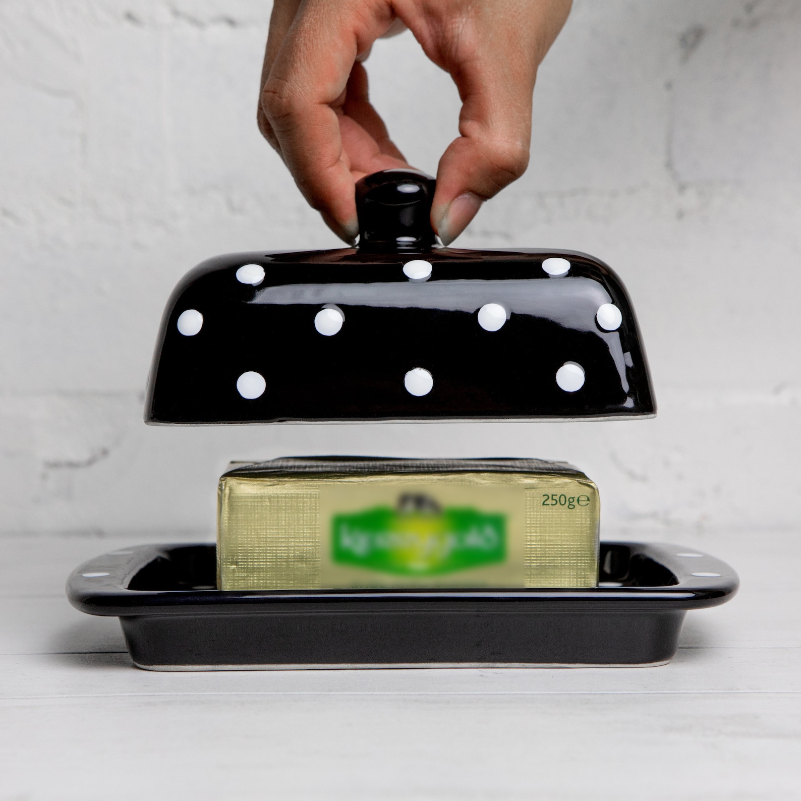 Black Covered Butter Dish With Lid Ceramic Butter Keeper Etsy UK