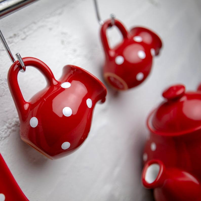 Ceramic Milk Jug Creamer Gravy Jug Red Handmade Pottery Etsy