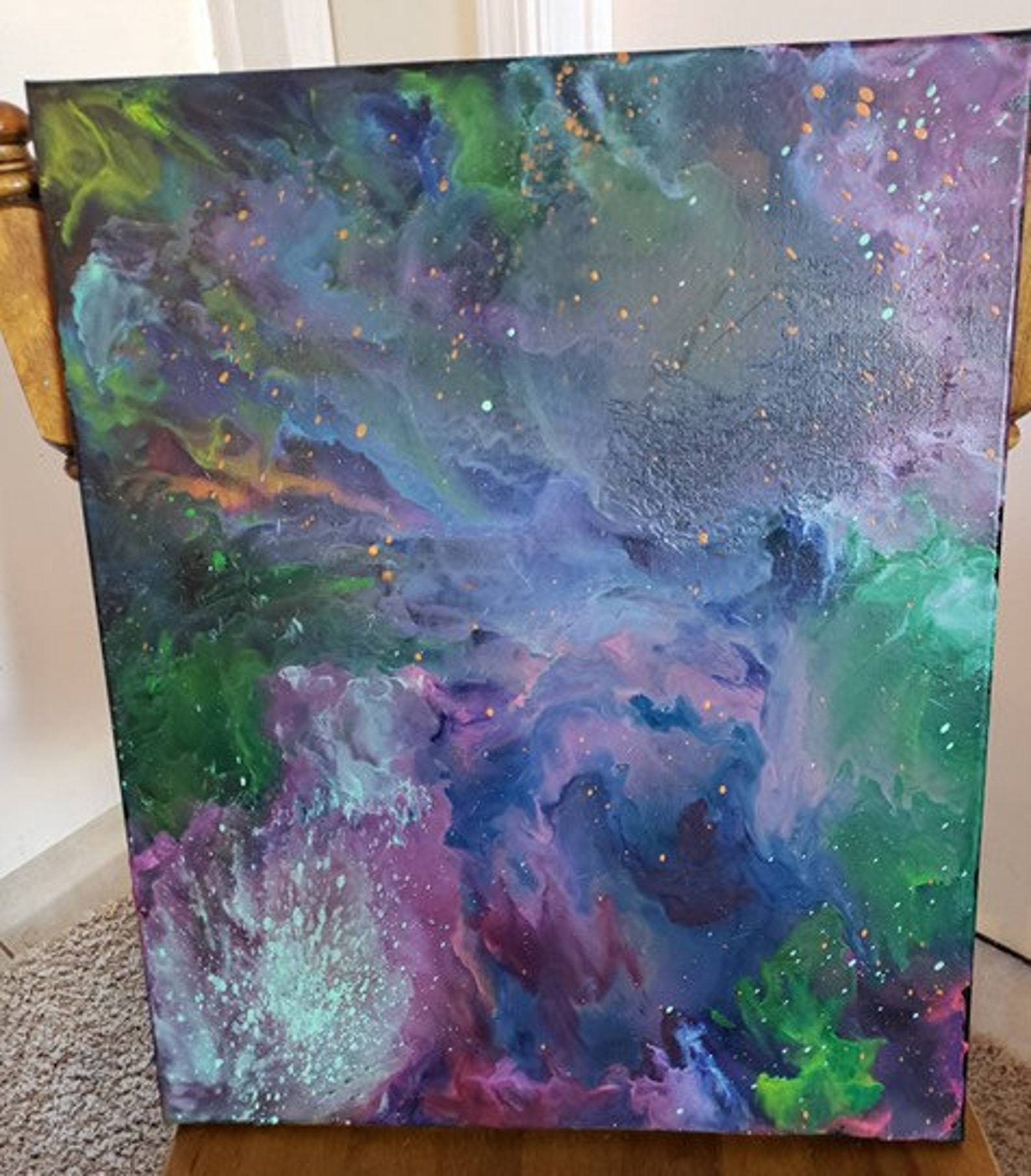 Northern Lights Abstract Painting Etsy