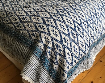Indian Kantha Stitch Quilt Throw Picnic Blanket Single Cotton Bedspread Handmade