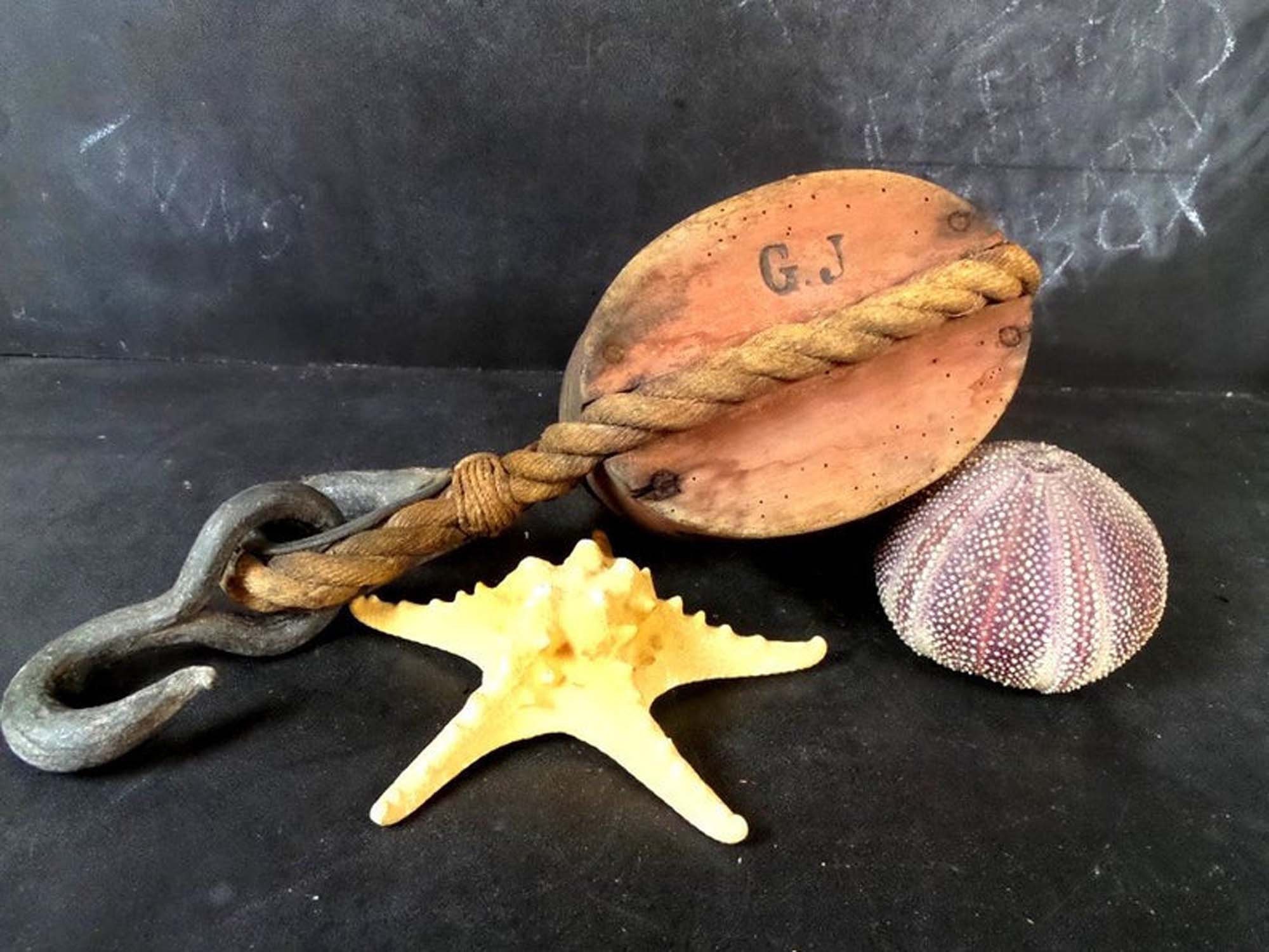 Large Antique Double Pulley Block. Maritime. Marine. Boat. - Etsy