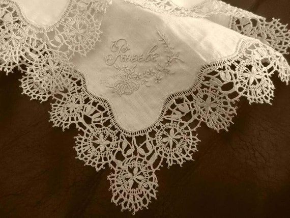 Antique French 1900s Creamy Heirloom Bobbin Lace … - image 9