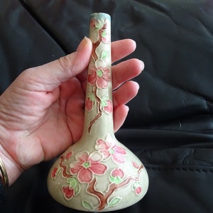 Ensemble de deux vases pour une fleur en céramique de style Art nouveau. Vase bouton de tige français image 2