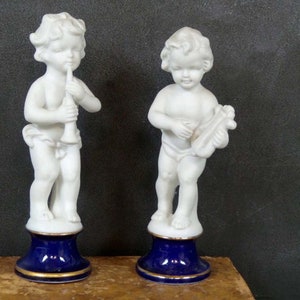 French Vintage pair of Limoges Cherub Putti Figurines