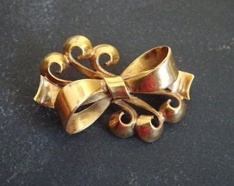 Broche Vintage Années 50 - Plaqué Or Jaune - Occasion - Bijou Rétro