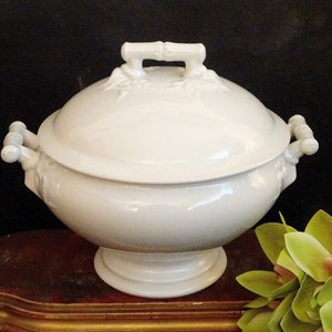 Antique French Porcelain Soup Tureen from the 19TH Century. AH&Co Stamped
