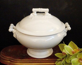 Antique French Porcelain Soup Tureen from the 19TH Century. AH&Co Stamped