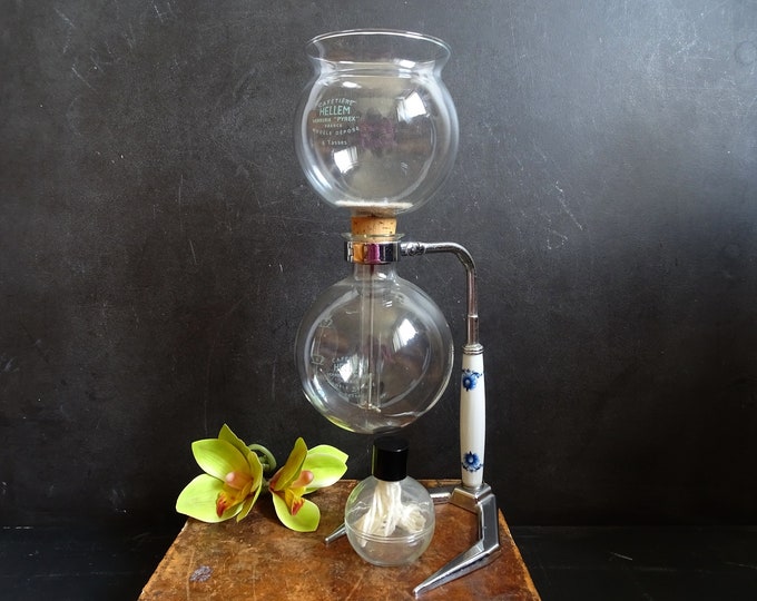 Vintage Pyrex Coffee Maker HELLEM 6cup. Glass Vacuum Coffee Maker With