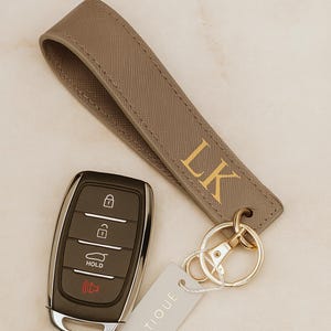 Personalised Wristlet Keyring, Strap Keyring, Initial Keyring, New Car Gift, Housewarming Gift, New Job Gift, Faux Leather Keyring