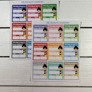 Weight Tracker Stickers, Weekly Progress Tracker, Tracker, Weight Tracker, Weekly Progress, Weight Loss Stickers, Weight Loss