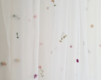 Colourful Hand Embroidered Floral Meadow Wedding Veil, Made to Order, Customised Wedding Veil