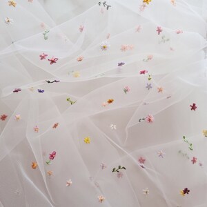 Multicoloured, Colourful Flower Veil, Hand Embroidered Veil, Embroidered Veil, Floral Veil