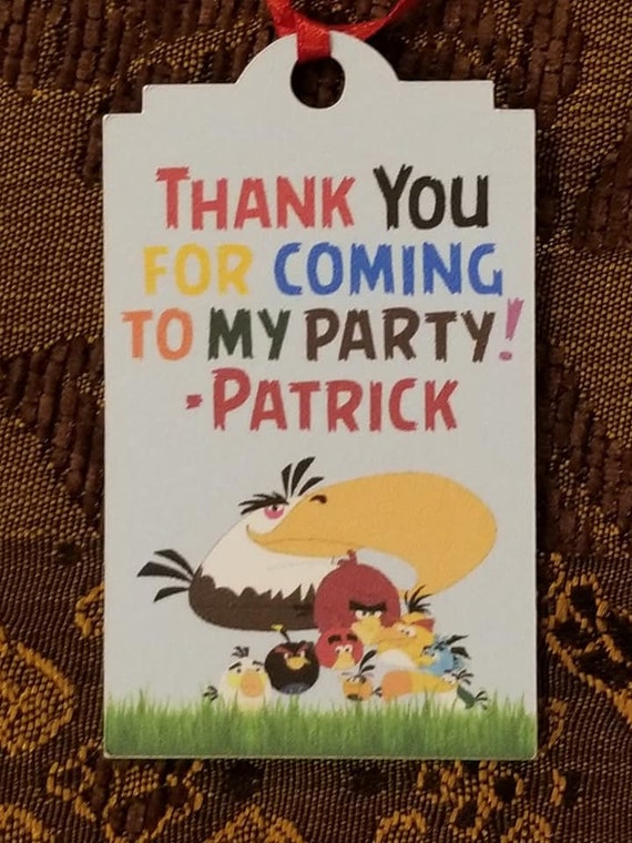 Angry Birds Thank You Favor Tag Etsy