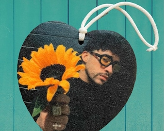 Tropical scented heart shape bad bunny car air freshener