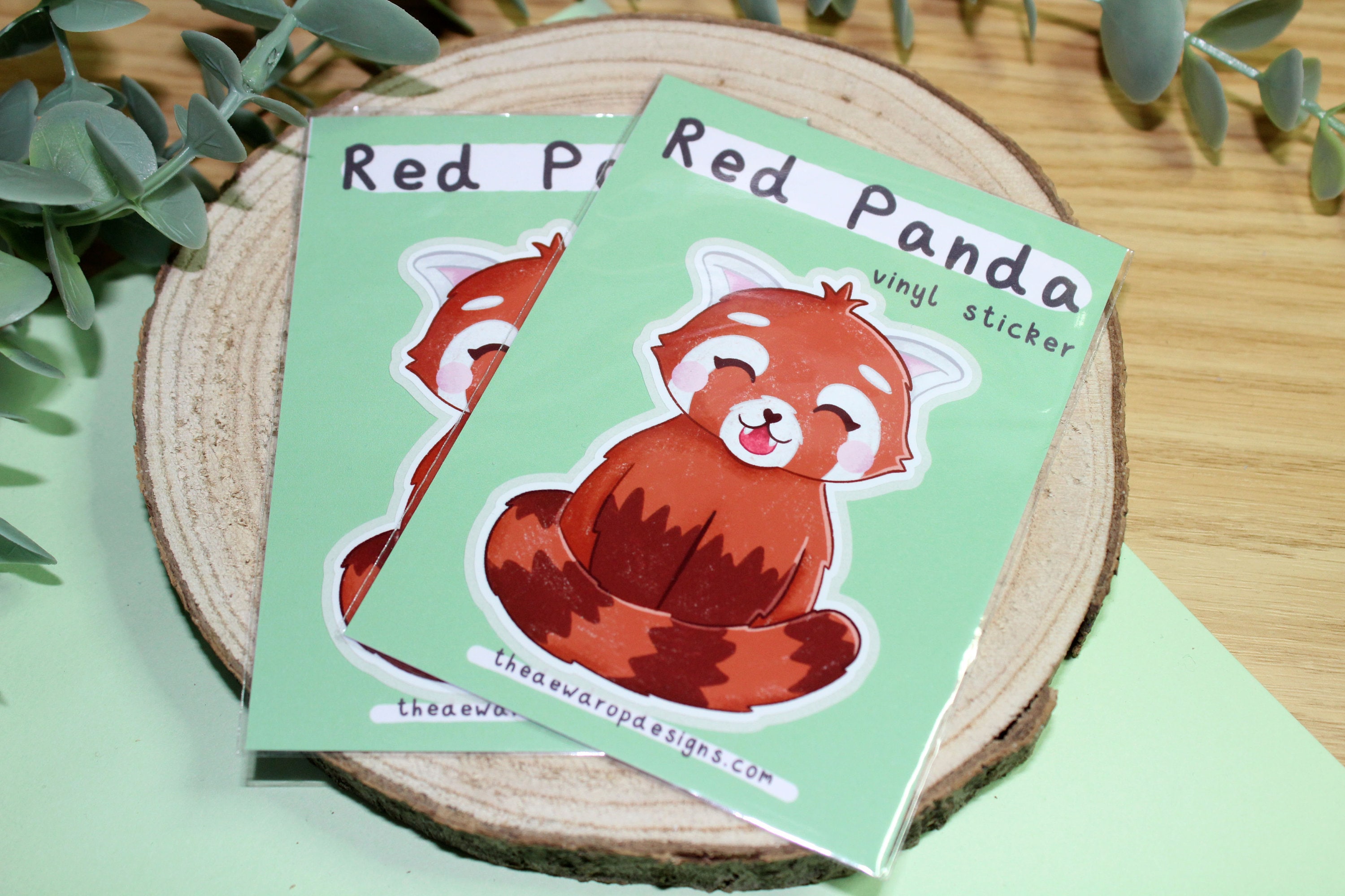 Stickers, Labels & Tags Paper & Party Supplies Red Panda Vinyl Sticker