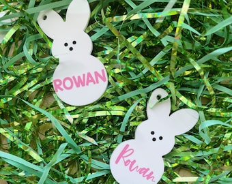 Personalized Acrylic Bunny Easter Basket Tag