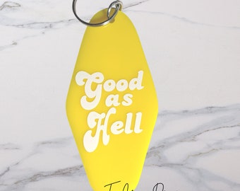 Good As Hell Vintage Hotel Keychain - Vintage Style Key Tag- Vintage Motel Keychain - Mid Mod Style Keychain - Realtor Closing Gift