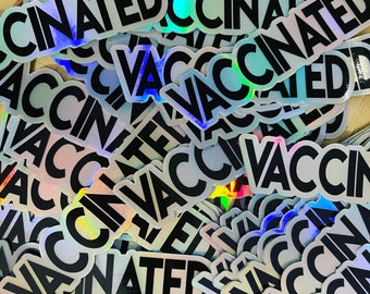 Geimpfte Aufkleber-Geimpft Holographic Sticker-Impf aufkleber-Covid Sticker-Covid Aufkleber-Wasserflasche Aufkleber-Laptop Sticker