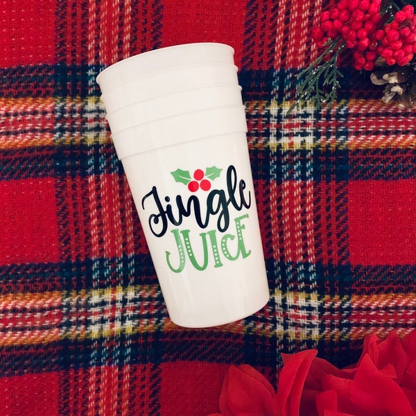 Jingle Juice Christmas Party Cups - Jingle Juice - Party Cup - Stadium Cup - Christmas Cup - Holiday Hostess Gift