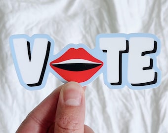 Vote Aufkleber: Wasserfester Vinyl-Laptop Aufkleber