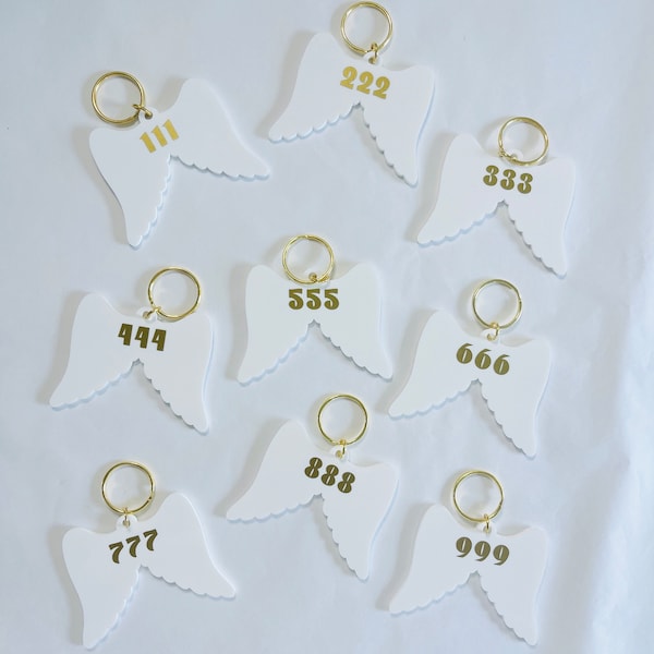 Angel Number Keychain -111-222-333-444-555-666-777-888-999-Intuition-Alignment-Support-Protection-Change-Reflect-Luck-Balance-Release