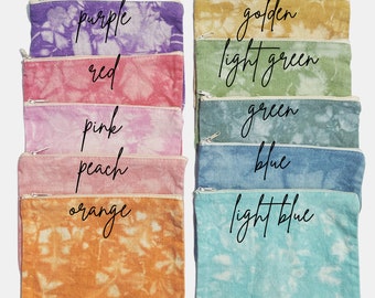 Hand-Dyed Tie Dye Canvas Pouch: Personalized Makeup Bag