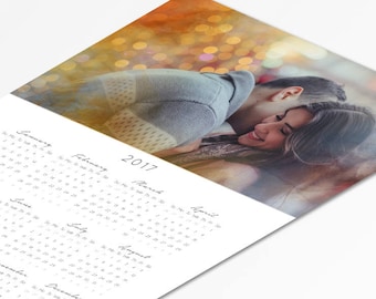 2017 + 2018 Calendar Template - 12x18 Photo Large Wall Calendar, Photoshop Calendar Download Yearly Calendar Printable Instant Download 1101
