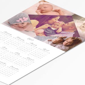 2017 2018 Calendar Template 12x18 Photoshop Simple Wall Calendar, Family Calendar, 12 Month Calendar Printable Digital download 1109 image 1