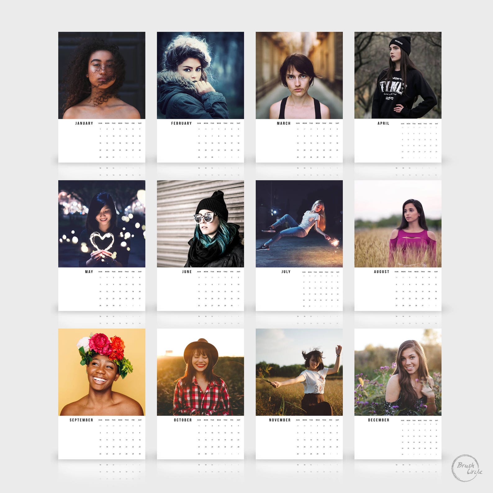 2017 2018 Calendar Template 12x18 Photoshop Wall Calendar - Etsy