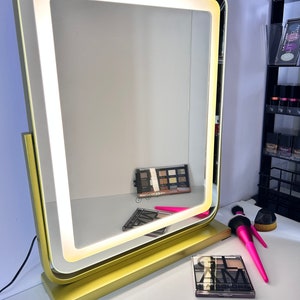 Gran espejo de tocador sin marco con luces y escritorio de espejo 32 x 27 -   México
