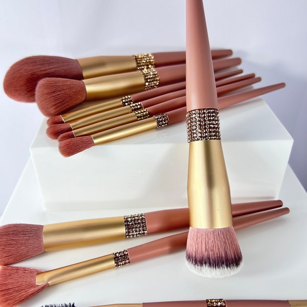 Rose Gold Makeup Brushes - Etsy