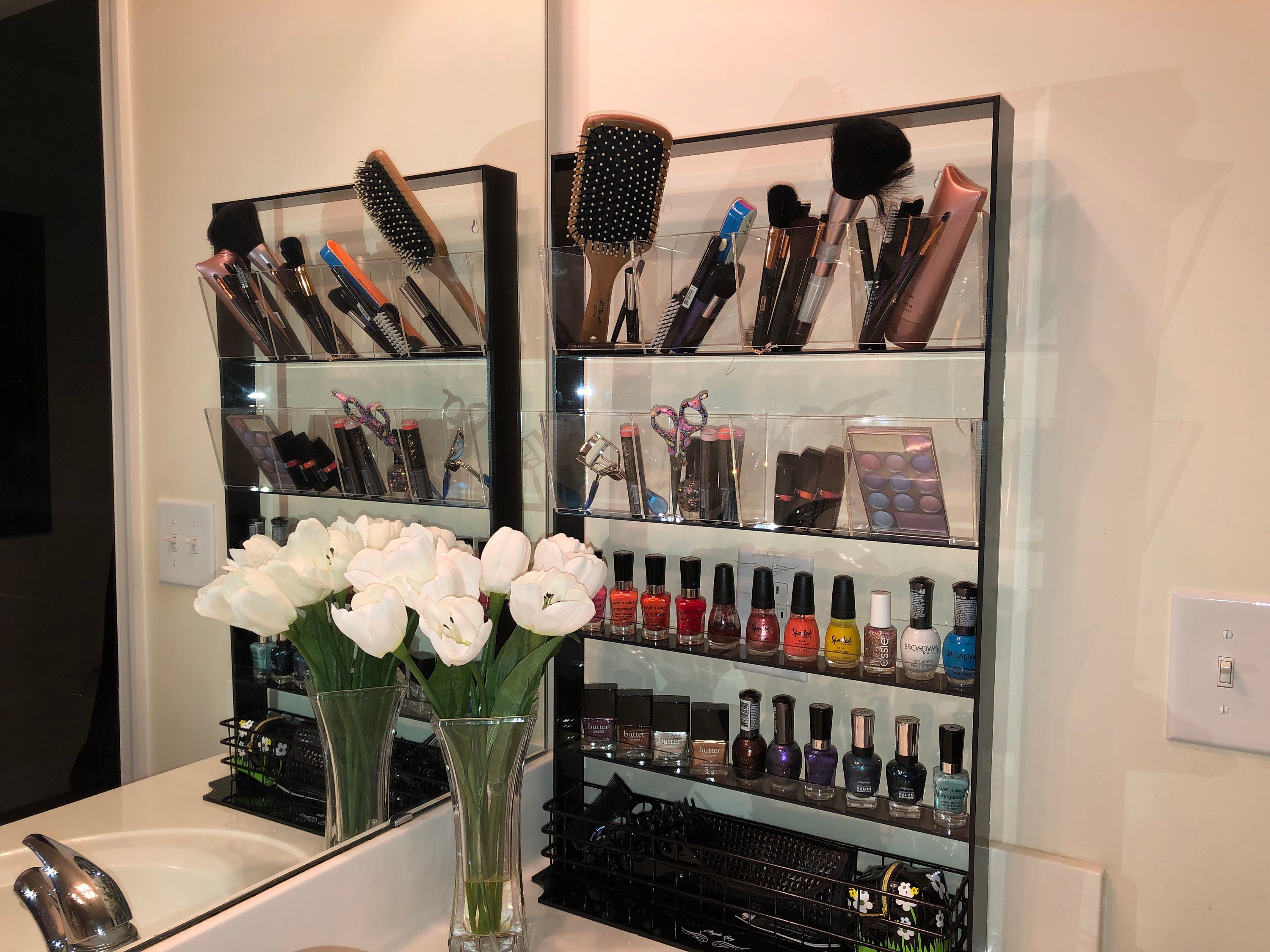 Wall Mounted Makeup Organizer Etsy