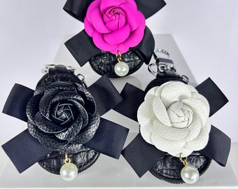 Rose Keychain Pouch, PU Leather Mini Purse Charm