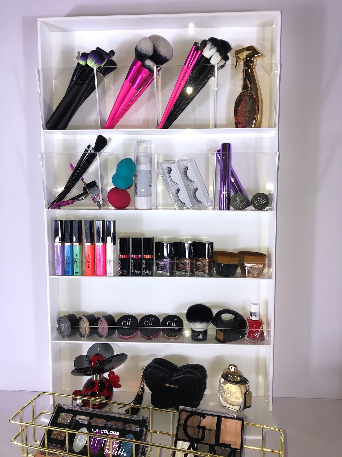 Wall Makeup Organizer White Etsy