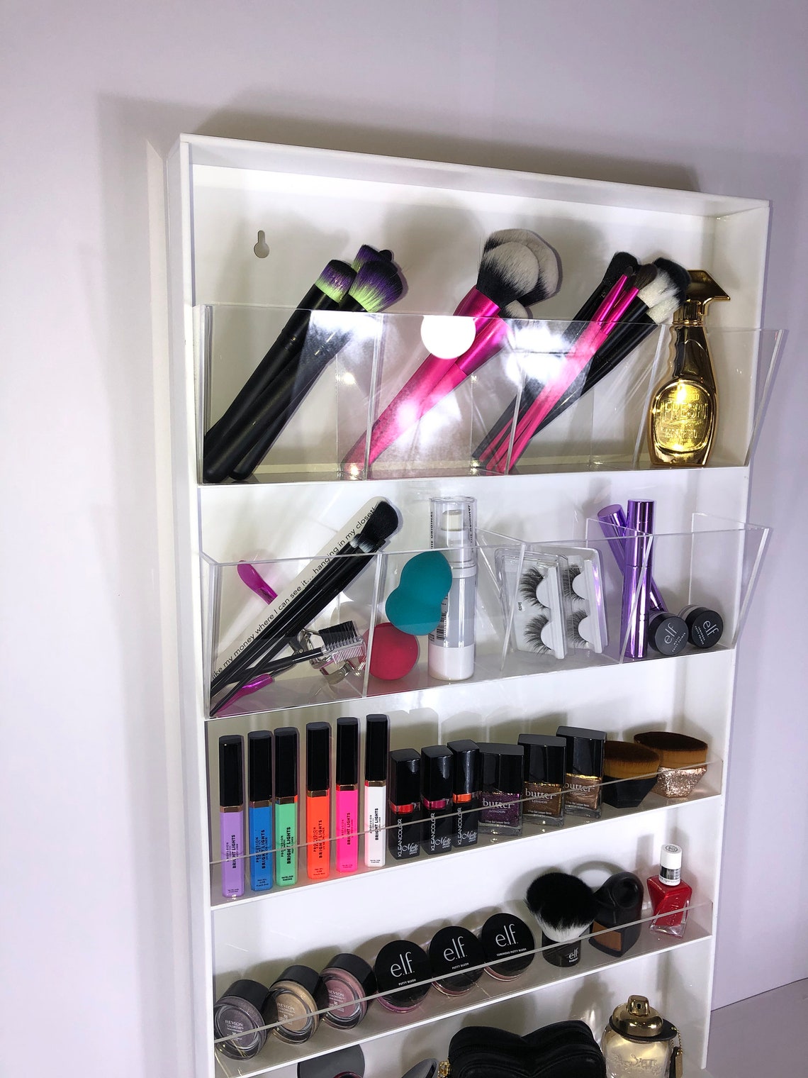Wall Makeup Organizer White Etsy