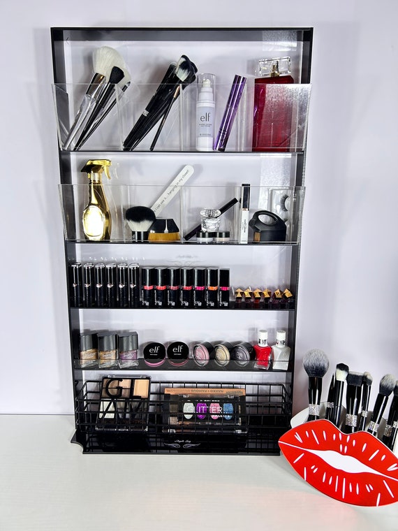 Acrylic Makeup Face Mask Organizer Rack,Acrylic Display Stand for Store  Organize Facemask Eyeshadow Tray Cosmetics Storage Shelf