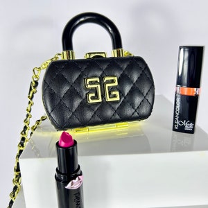 Mini Geldbörse, Mini Geldbörse Charme, Geldbörse, Lippenstift Etui Kette, klassisches Design für Mutter, Freundin, Verlobte