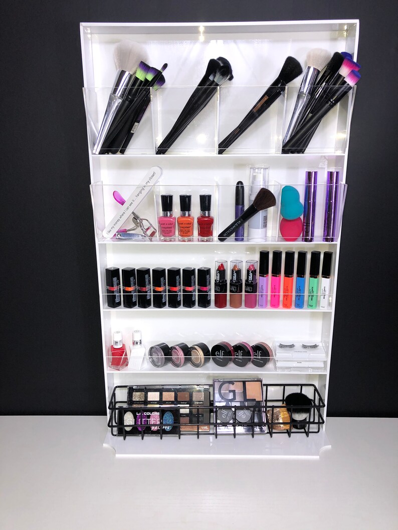 Wall Makeup Organizer Cosmetic Storage Etsy