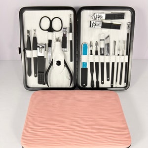 18 Piece Manicure Travel Kit, Gift for Her, Nail Care Tool Kit
