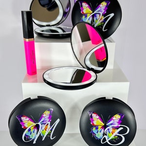 Personalized LED Light Compact Mirrors Travel Makeup Mirror with Light