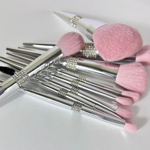 Pink Glam Diamond Makeup Brush Set