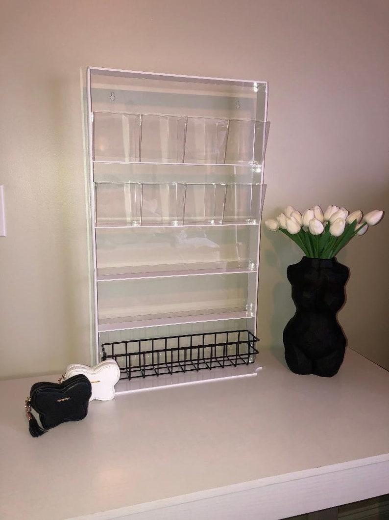 Wall Makeup Organizer White Etsy