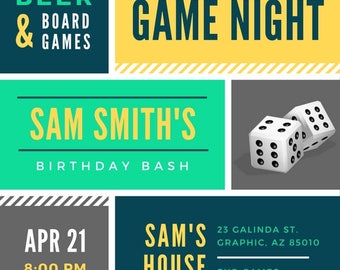 Game Night Party Invitation