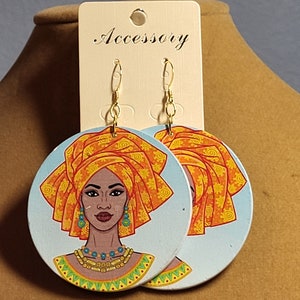 Woman Orange Headscarf 5709