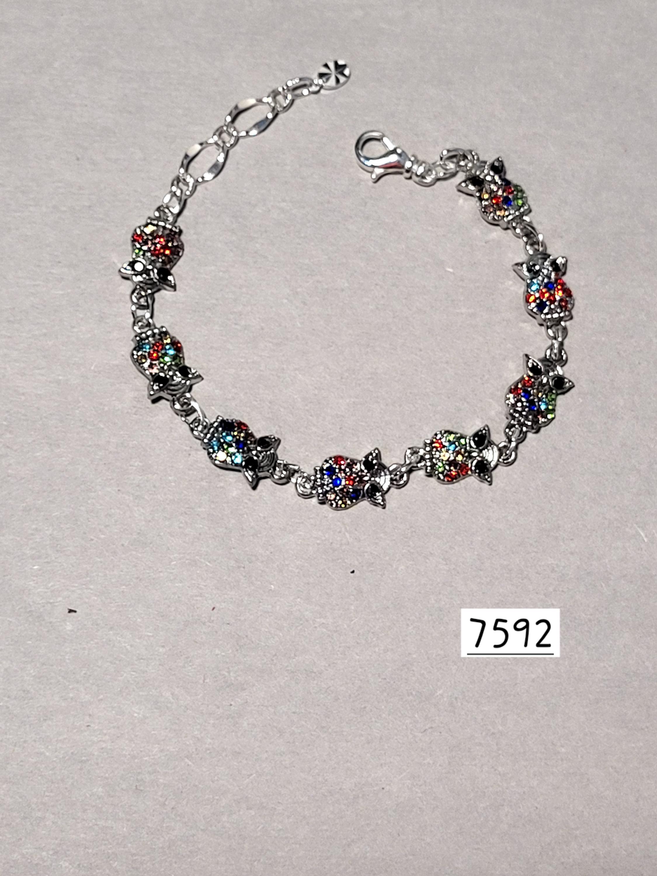 Owl Bracelet w Stones7592